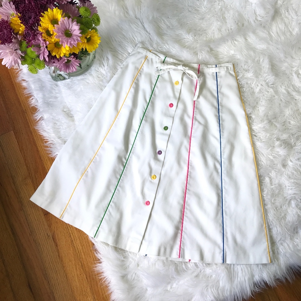Vintage Sanibel Sport A-Line Rainbow Pin-up Skirt - Picture 8 of 8
